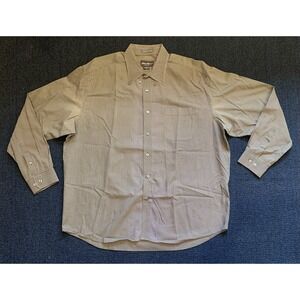 Eddie Bauer Button Down Shirt Men's Size XL Brown Long Sleeve